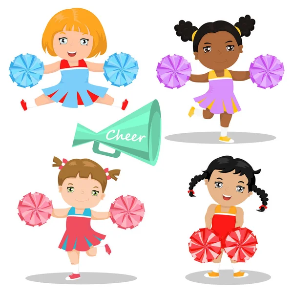 Cheerleader vettoriale illustrazione cartone animato — Vettoriale Stock