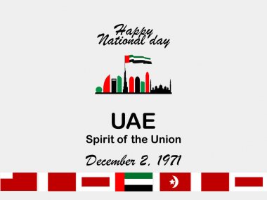 vector illustration celebration Dec. 2 national day of the United Arab Emirates. clipart