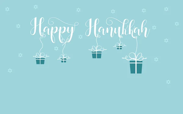 Happy Hanukkah gratulationskort. Vector hand dras illustration — Stock vektor