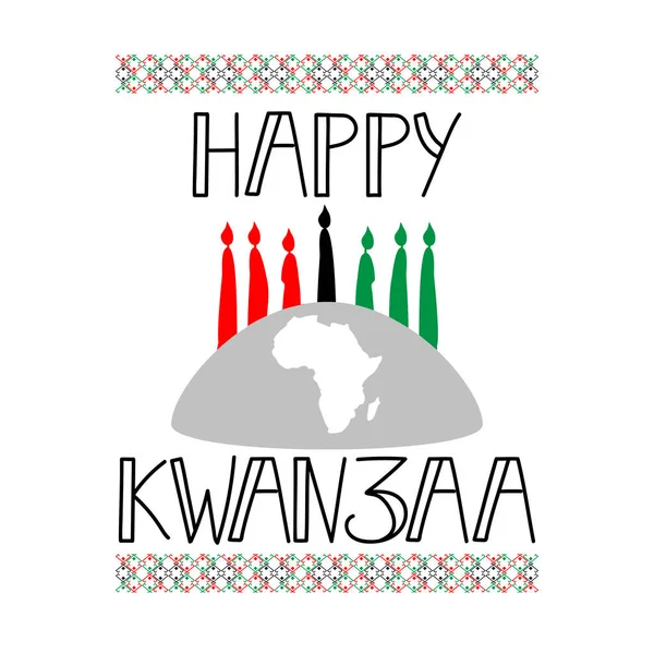 Kwanzaa 인사말 카드입니다 아프리카계 미국인 문화에 아프리카 — 스톡 벡터