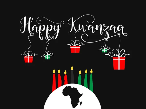 Kwanzaa 인사말 카드입니다 아프리카계 미국인 문화에 아프리카 — 스톡 벡터