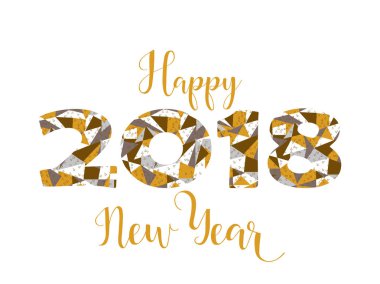 2018 happy New Year parlak arka plan. sunumlar, el ilanları, broşürler, kartpostallar ve posterler için öğe. Tasarım Trend. Vektör çizim Eps10