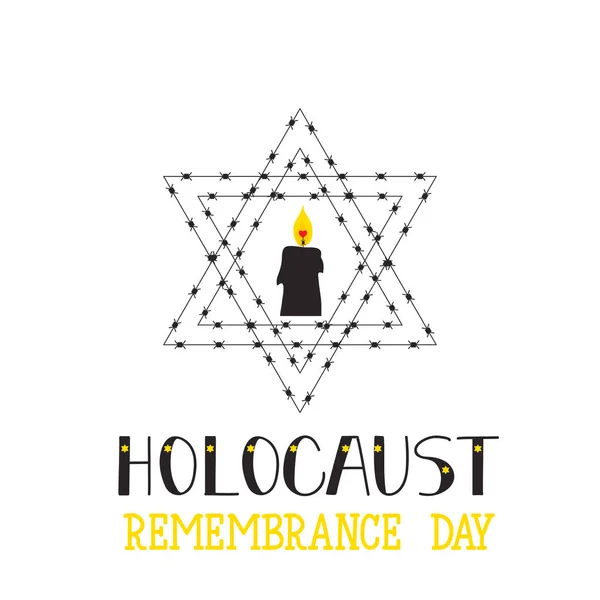 Jour du Souvenir de l'Holocauste. Le 27 janvier. Illustration vectorielle — Image vectorielle