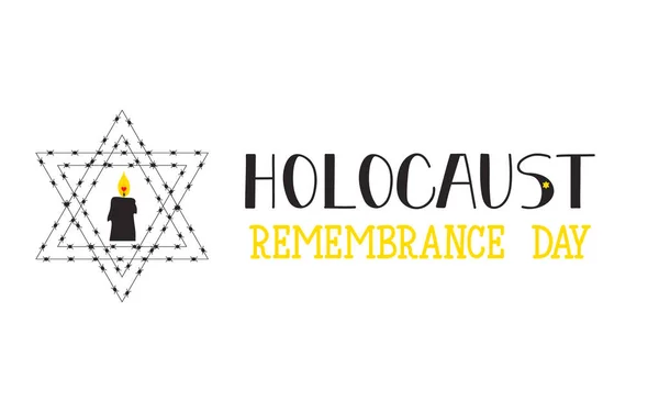 Jour du Souvenir de l'Holocauste. Le 27 janvier. Illustration vectorielle — Image vectorielle