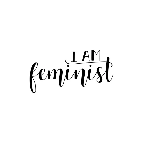 Sí, soy feminista. Cita feminista, lema motivacional de la mujer. Letras. Diseño vectorial . — Vector de stock