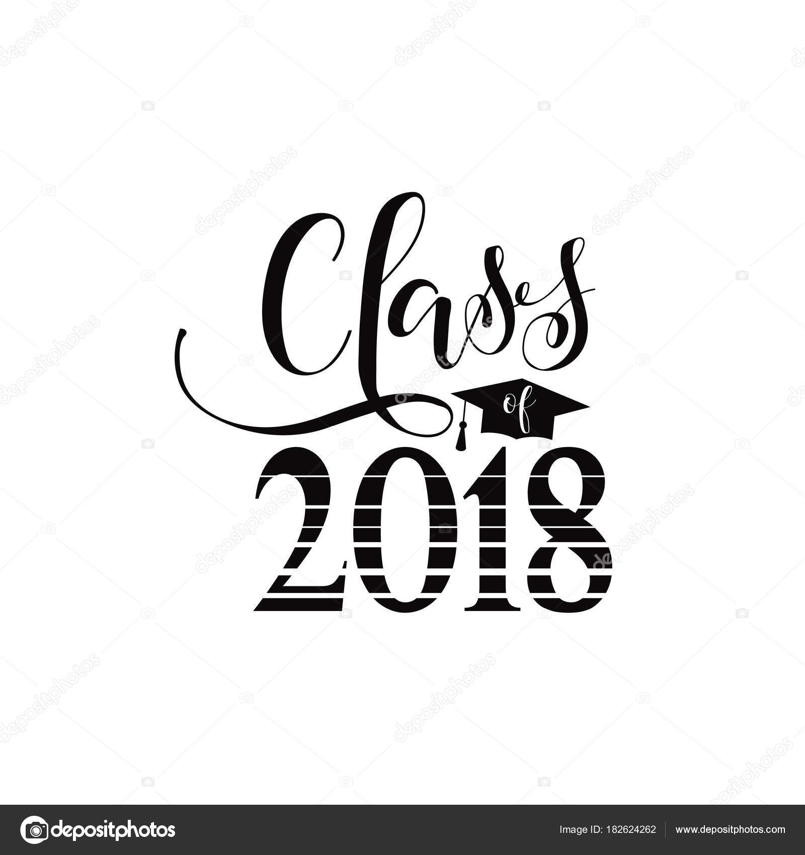 Download Vector illustration of a graduating class in 2018 ...