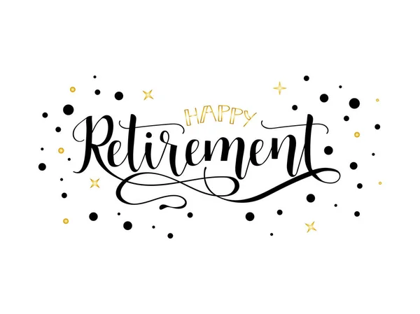 Happy Retirement. lettering. Hand drawn design. — Stock Vector