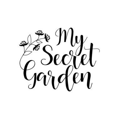 Gizli Bahçe. yazı. Vektör çizim.