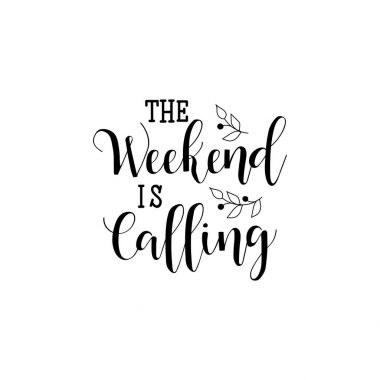 hafta sonu arıyor. yazı. hat vektör çizim