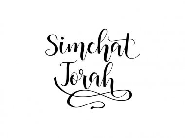 Simchat torah. Yazı. Vektör hat. Tipografi poster.