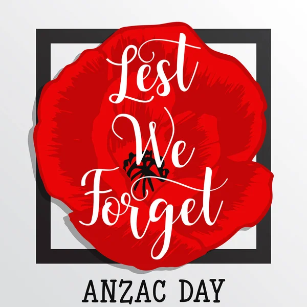 N'oublions pas les lettres. Lettrage de jour Anzac. illustration vectorielle — Image vectorielle