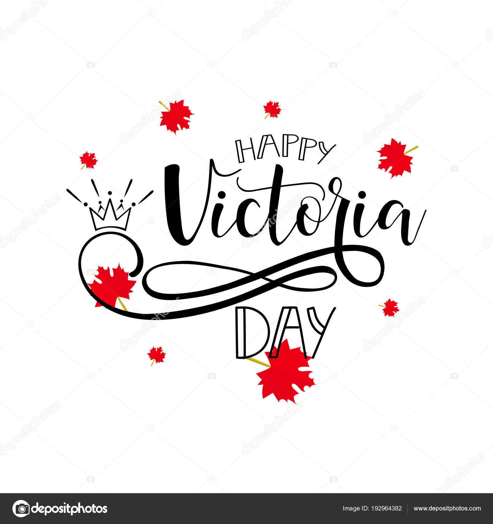 Happy Victoria Day. National Canadian holiday. hand lettering. Vector illustration — Stock ...