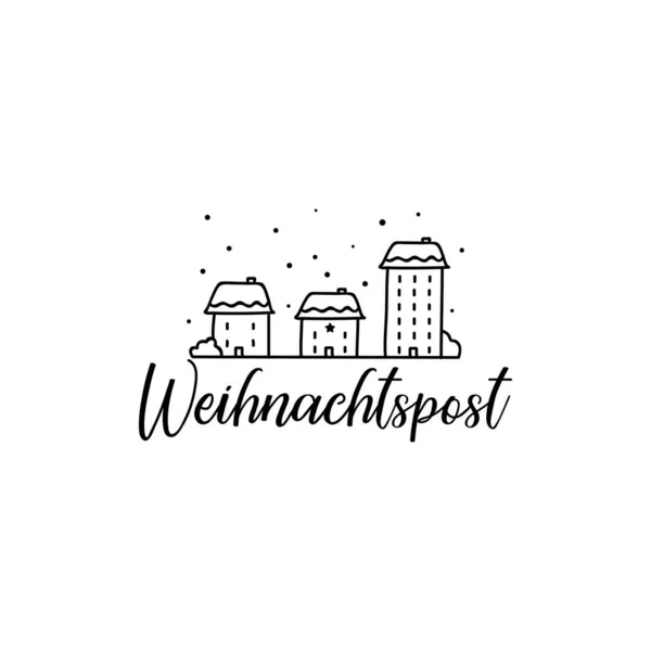 Deutscher Text: Weihnachtspost. Schriftzug. Banner. Kalligraphie-Vektorillustration. — Stockvektor