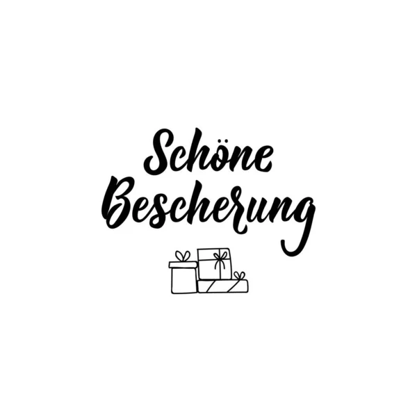 Texto alemán: Feliz Navidad. Letras. Banner. ilustración vector caligrafía . — Vector de stock