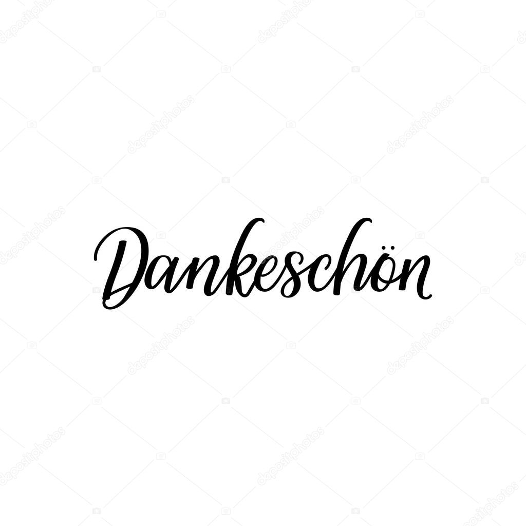 German text: Thank you very much. Lettering. Banner. calligraphy vector illustration.