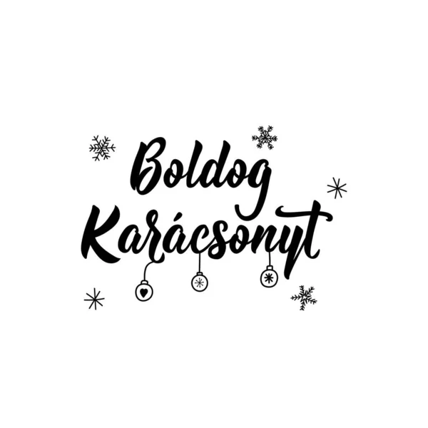 Frohe Weihnachten Auf Ungarisch Urlaubsbuchstaben Handgezeichnete Vektorillustration Moderne Kalligraphie — Stockvektor