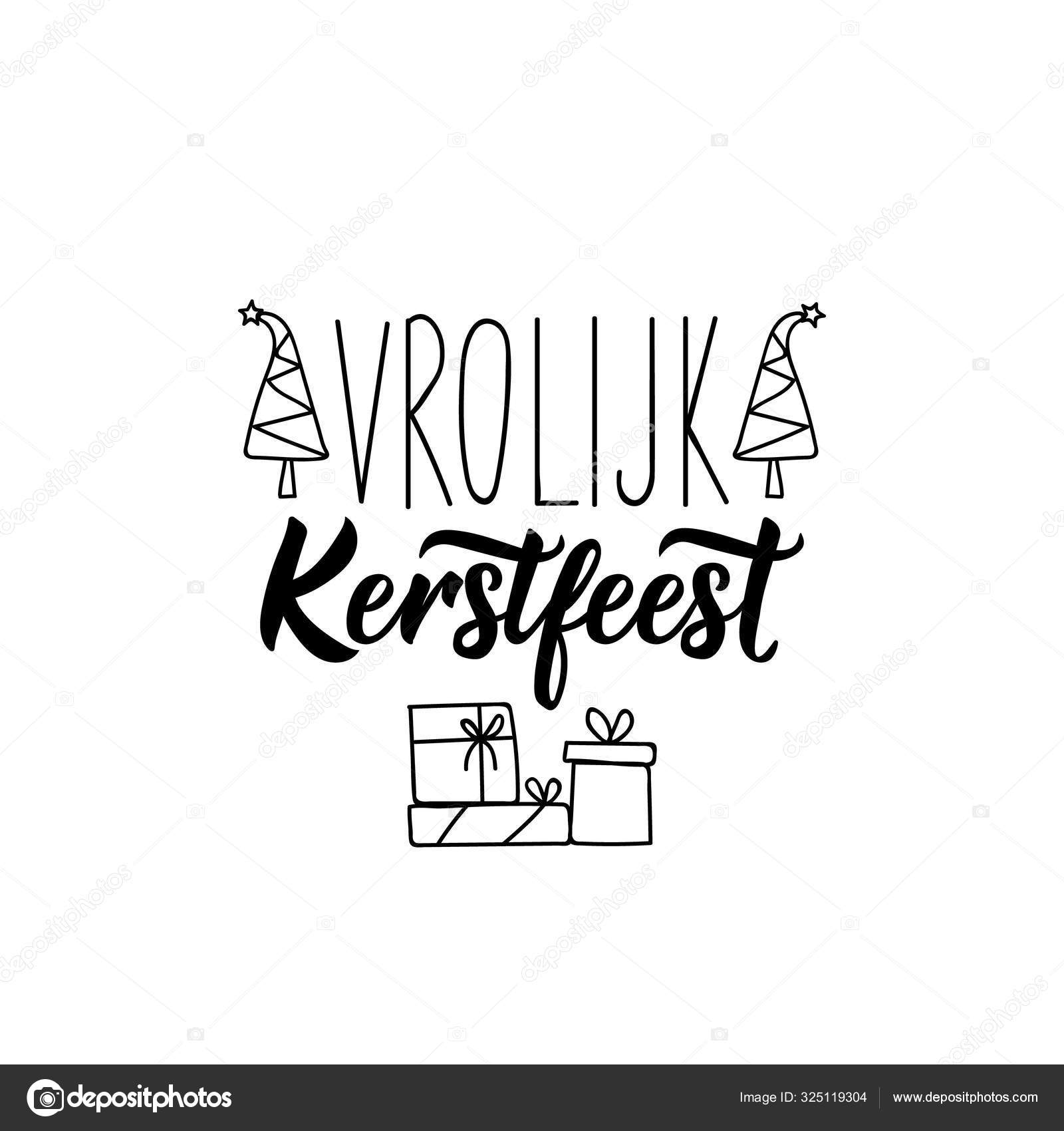 Vrolijk kerstfeest. frohe Weihnachten in holländisch
