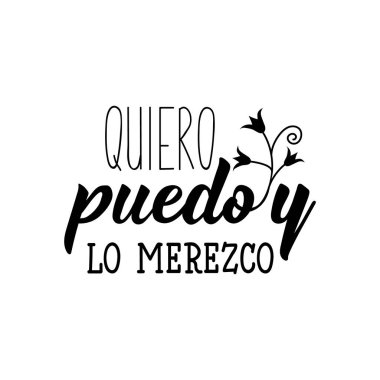 Edebilirim ve bunu İspanyolca olarak hak ediyorum. Mektup. Mürekkep çizimi. Modern fırça hat sanatı.