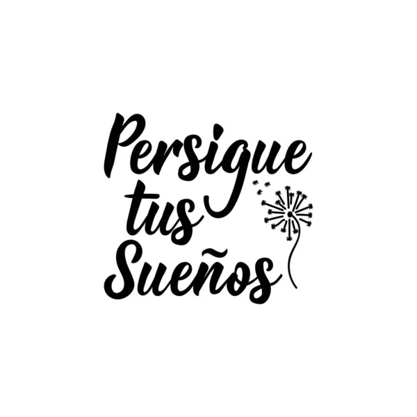 Sigue tus sueños - en español. Letras. Ilustración de tinta. Cepillo moderno caligrafía . — Vector de stock