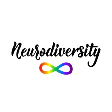 Neurodiversity. Lettering. calligraphy vector. Ink illustration. Calligraphic poster. World Autism awareness day. clipart