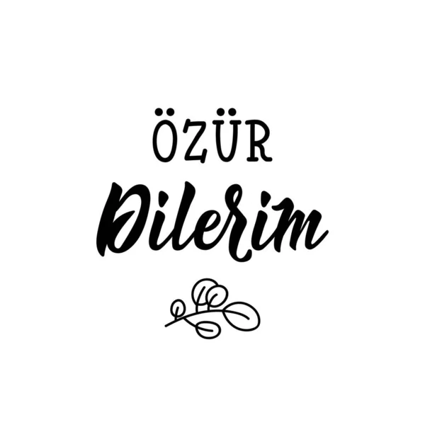 Mutlu Tarifler Surat Terjemahan Dari Bahasa Turki Maaf Kaligrafi Sikat - Stok Vektor