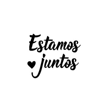 Brezilya Edebiyatı. Portekizce 'den çeviri - Birlikteyiz. Modern vektör fırçası el yazısı. Mürekkep illüstrasyonu