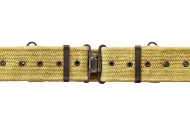 Beyaz bir arka plan ile çanta kemer.