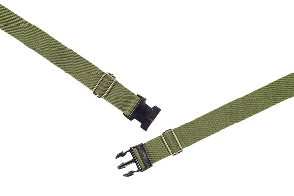 Yan yayın tokası plastik yeşil kuşak naylon ile.