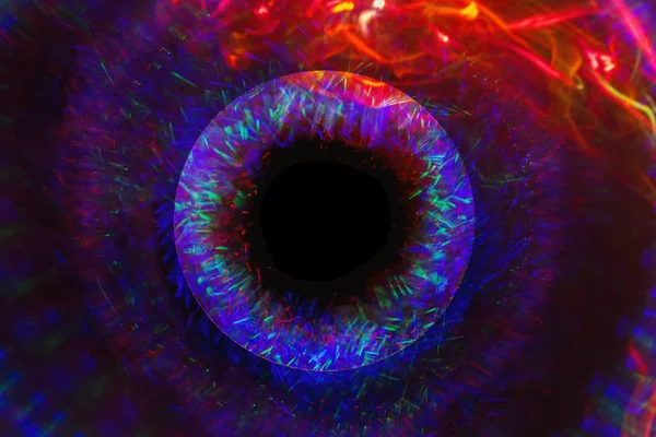 Siyah arka plan üzerine ayna ile ışık Led soyut satırından