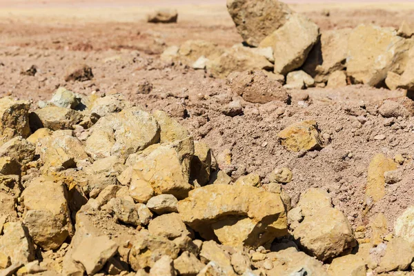 Erdhügel Und Steine Die Baugebiet Aufgeschüttet Wurden — Stockfoto