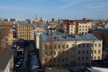 Petersburg Merkezi eski çatılar.