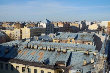 Petersburg Merkezi eski çatılar.