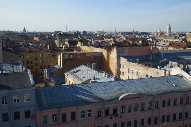 Petersburg Merkezi eski çatılar.