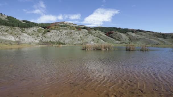 在该省湖 Rascino od 在意大利 Rieti — 图库视频影像