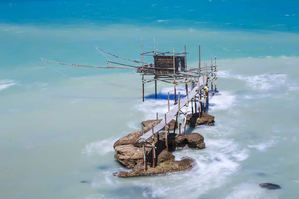 Trabocchi sahil Abruzzo, İtalya.