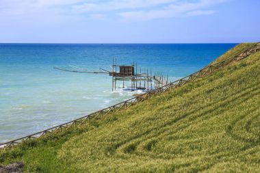 Trabocchi sahil Abruzzo, İtalya.
