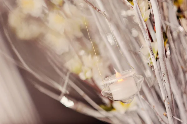 Весільний декор в білих і чорнильних тонах, прикраса бенкетного столу — стокове фото