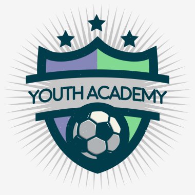 Futbol amblem tasarımı. Futbol rozeti şablonu. Vektör görüntü. 