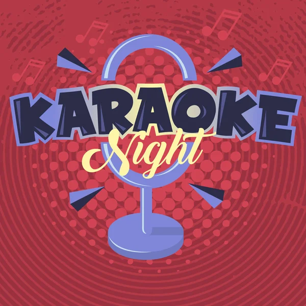 Noite de Karaoke. Imagem vetorial . — Vetor de Stock
