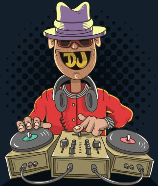 Gece Club Dj müzik bir ses mikseri ve gramofonları oynamaya