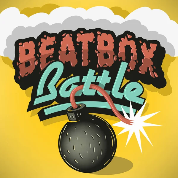 Bitwa beatbox typu leczenia Design. Napis na nagłówek, — Wektor stockowy