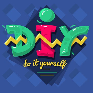 DIY kısaltma. Kendin yap. 90 s canlı renkler estetik Typ