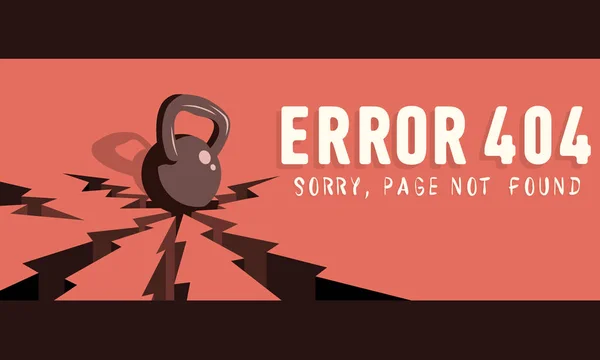 Error 404. Lo siento, Page no fue encontrada. A Kettle Bell Falls Onto A Gro — Archivo Imágenes Vectoriales