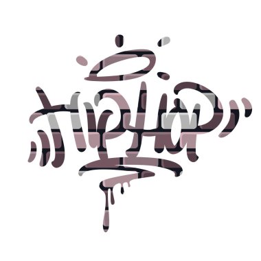Hip Hop etiketi Graffiti stil etiketi tuğla duvar Bac üzerinde yazı