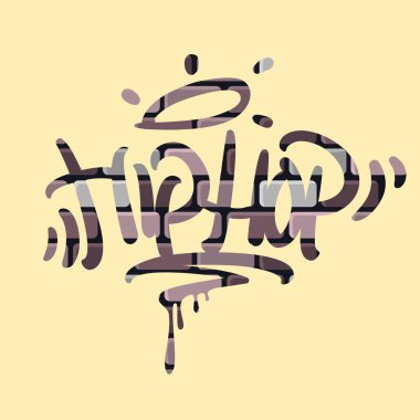 Hip Hop etiketi Graffiti stil etiketi tuğla duvar Bac üzerinde yazı