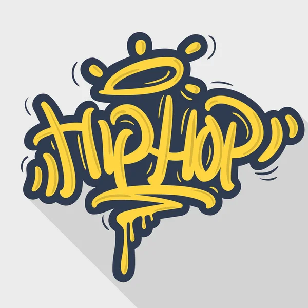 Hip Hop etiketi Graffiti tarzı etiket yazı. Vektör görüntü. — Stok Vektör
