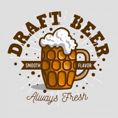 Draft Beer Logo Label Design  With A Mug Or A Krug Of Beer With clipart