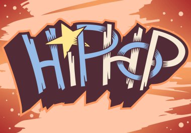 Hip Hop sanatsal özel grafiti tarzı etiket tasarım yazı.