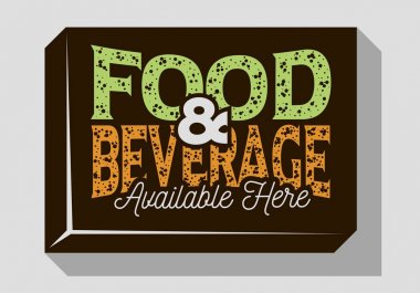 Food And Beverage Typographic Sign Design For Pubs Restaurants Bars For Promotion. Vintage Aesthetic Influenced. clipart