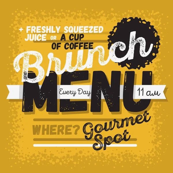 Brunch menü Vintage restoranlar için tipografik Poster tasarım etkiledi.